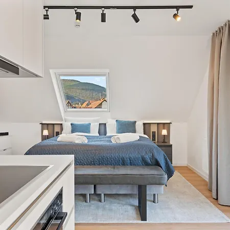1-2 Personen - Parkplatz - Fahrradgarage - Zentrum - Kueche - Balkon - Wlan - Klima Apartment *