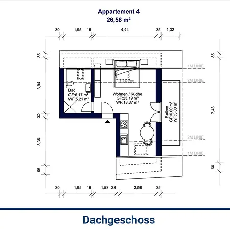 1-2 Personen - Parkplatz - Fahrradgarage - Zentrum - Kueche - Balkon - Wlan - Klima *